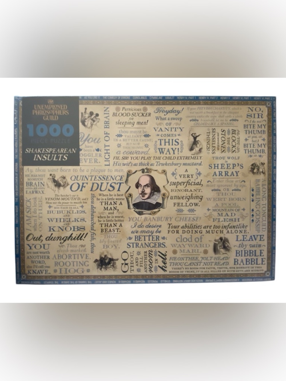 The Unemployed Philosophers Guild Shakespearean Insults 1000 Piece Puzzle New